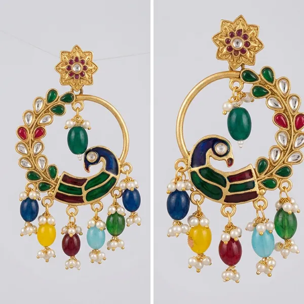 Golden_Green_Kundan_Meenakari_Peacock_Jhumka_Earrings_For_Women