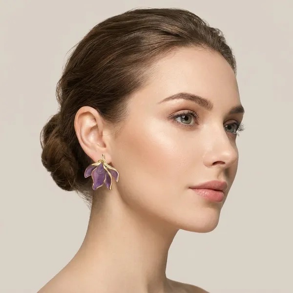 Purple_Enamel_Anti_Tarnish_Floral_Stud_Earrings_For_Women