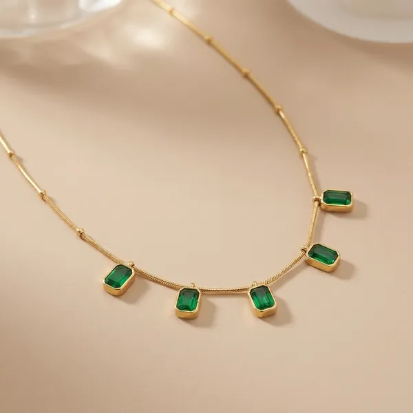 Golden_Emerald_Green_Stone_Anti_Tarnish_Necklace_And_Earrings_Set_For_Women