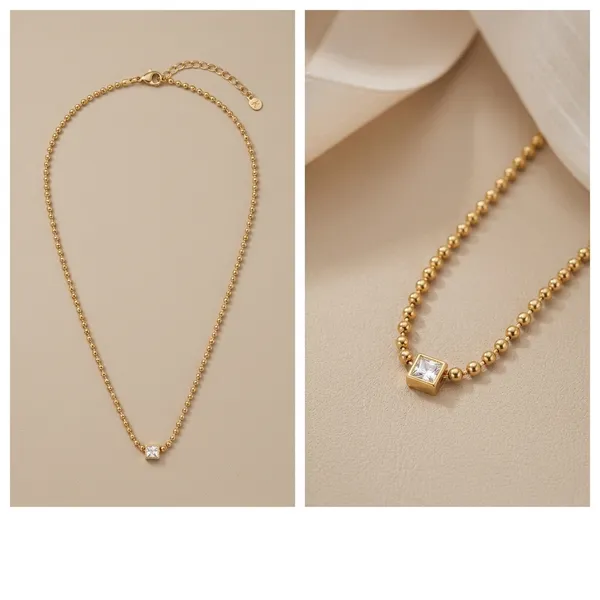 Golden_Anti_Tarnish_Square_Crystal_Pendant_Necklace_For_Women