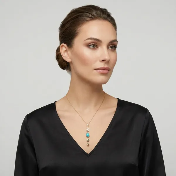 Golden_Turquoise_Anti_Tarnish_Crystal_Drop_Pendant_Necklace_For_Women