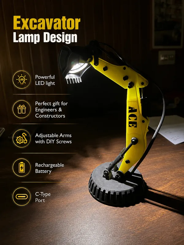 Yellow_Pla_Plastic_Industrial_Excavator_Led_Desk_Lamp