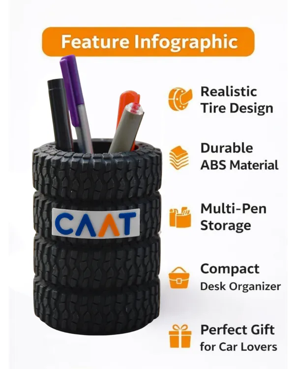 Black_Pla_Plastic_Tyre_Shape_Pen_Holder_Desk_Organizer