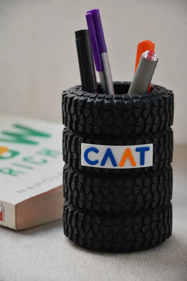 Black_Pla_Plastic_Tyre_Shape_Pen_Holder_Desk_Organizer