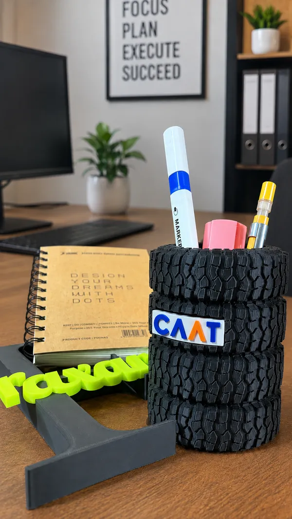 Black_Pla_Plastic_Tyre_Shape_Pen_Holder_Desk_Organizer