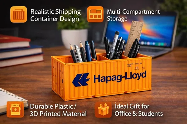 Orange_Pla_Plastic_Industrial_Cargo_Container_Desk_Organizer_Pen_Holder