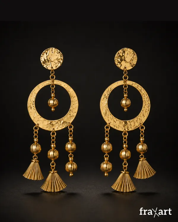 Brass_Crescent_Triplet_Earrings
