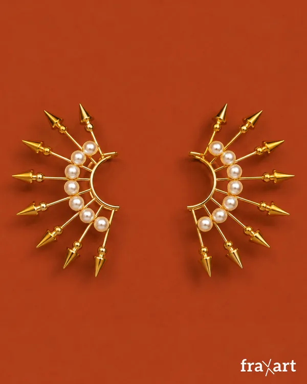 Brass_&_Pearl_Spearhead_Earrings
