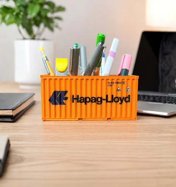 Orange_Pla_Plastic_Industrial_Cargo_Container_Desk_Organizer_Pen_Holder
