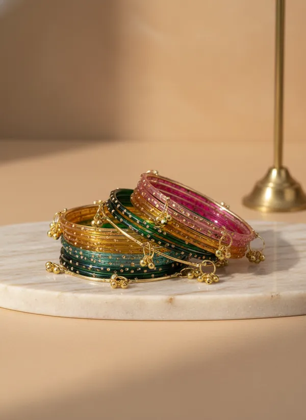 Multicolor_Glass_With_Stones_Bracelet_Set_For_Women