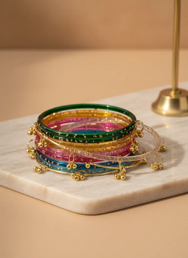 Multicolor_Glass_With_Stones_Bracelet_Set_For_Women