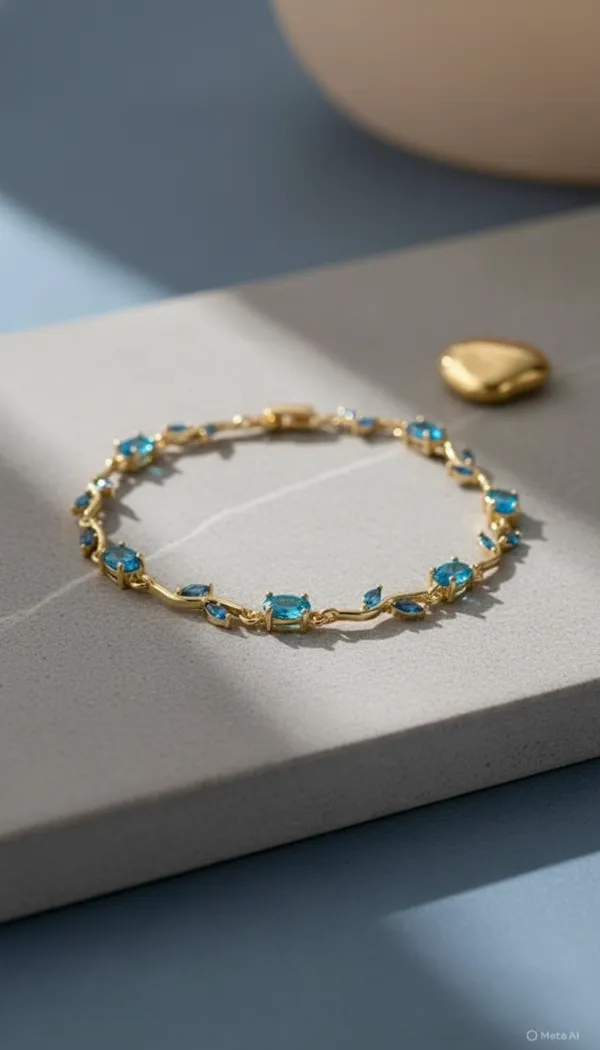 SEA_BLUE_TULIP_BRACELET_Gold_Plated_Anti_Tarnish_Stainless_Steel_Bracelet_For_Women
