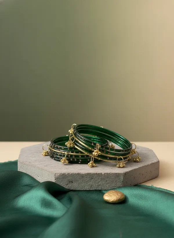 KASHMIRI_Multicolor_Glass_With_Stones_Bracelet_Set_For_Women