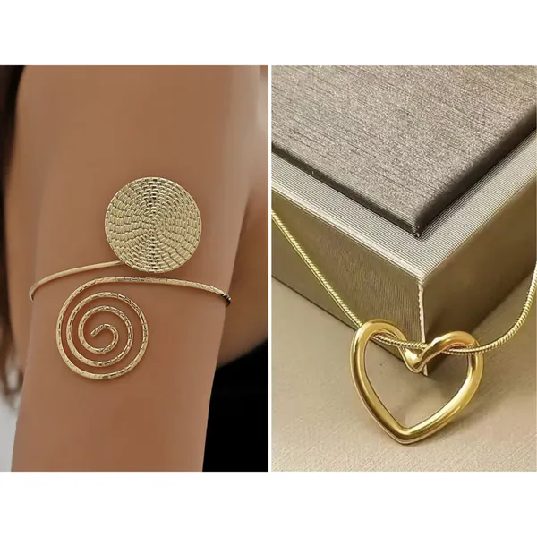 Gold_Plated_Anti_Tarnish_Stainless_Steel_Armlet_Bracelet_and_a_Heart_Shaped_Pendent_For_Women