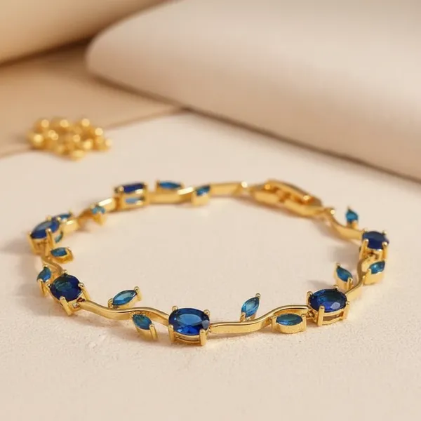 Blue__TULIP_BRACELET_&_Gold_Plated_Anti_Tarnish_Stainless_Steel_Bracelet_For_Women