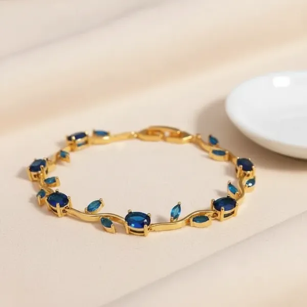 Blue__TULIP_BRACELET_&_Gold_Plated_Anti_Tarnish_Stainless_Steel_Bracelet_For_Women