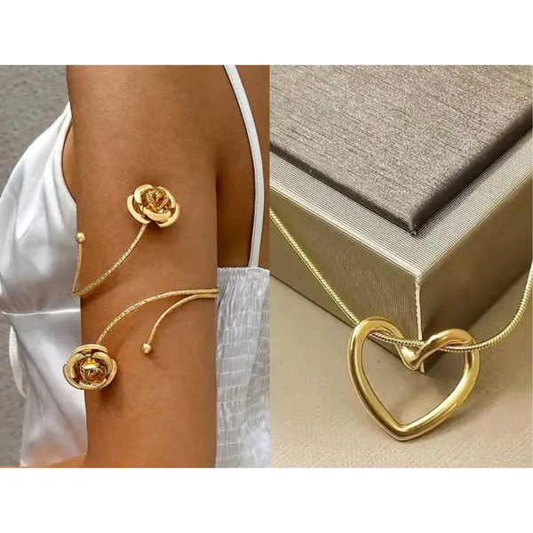 Gold_Plated_Anti_Tarnish_Stainless_Steel_Arm_Cuff_Bracelet_and_a_Heart_Shaped_Pendent_For_Women