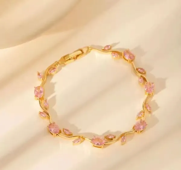 Pink_TULIP_BRACELET_Plated_Anti_Tarnish_Stainless_Steel_Bracelet_For_Women