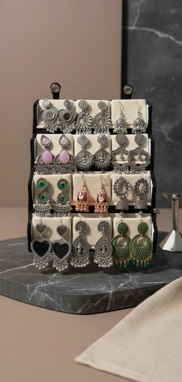 Multicolor_Oxidised_Silver_Earring_Collection_For_Women_(Pack_Of_12_)