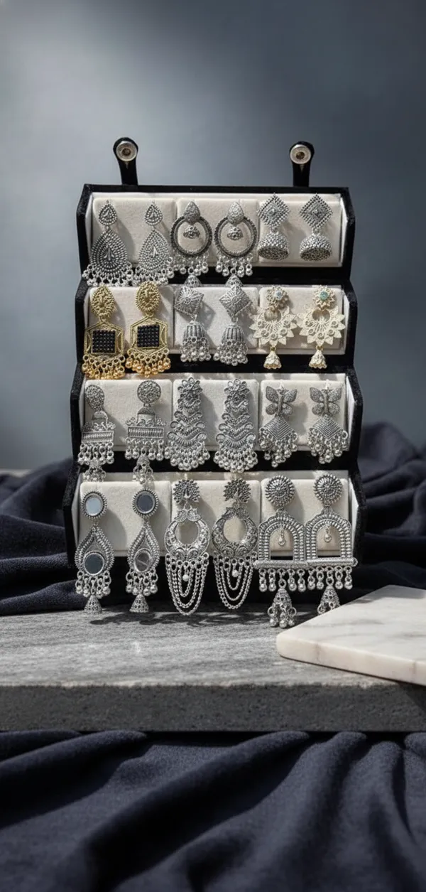 Multicolor_Oxidised_Silver_Earring_Collection_For_Women_(Pack_Of_12_)