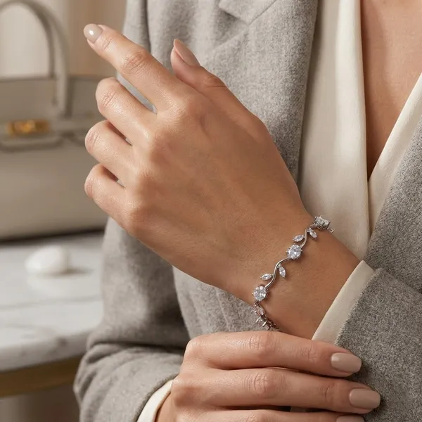 TULIP_BRACELET_Silver_Plated_Anti_Tarnish_Stainless_Steel_Crystal_Bracelet_For_Women