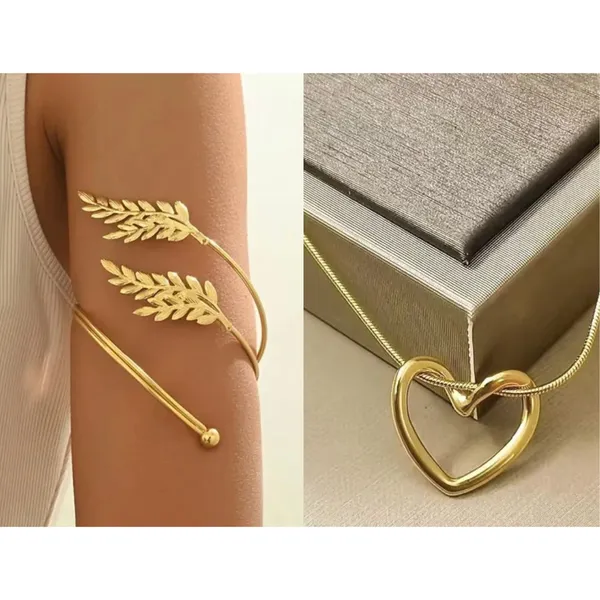 Gold_Plated_Anti_Tarnish_Stainless_Steel_Arm_Cuff_Bracelet_and_a_Heart_Pendant_For_Women