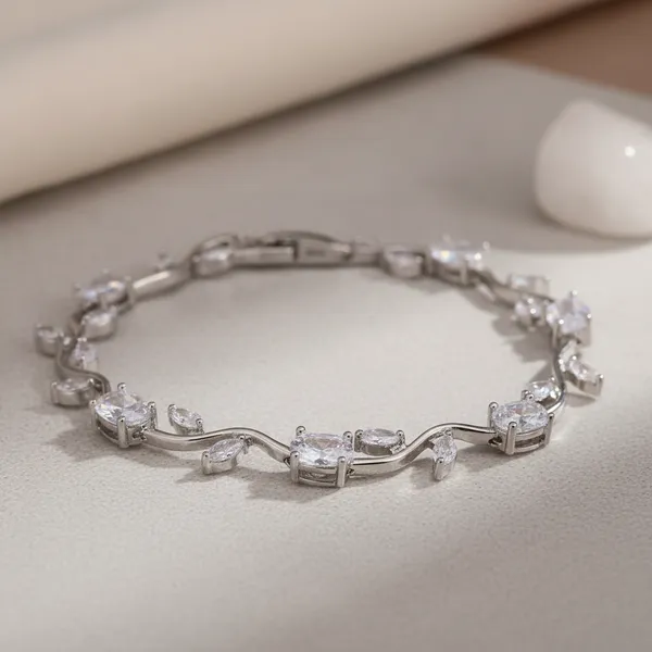 TULIP_BRACELET_Silver_Plated_Anti_Tarnish_Stainless_Steel_Crystal_Bracelet_For_Women