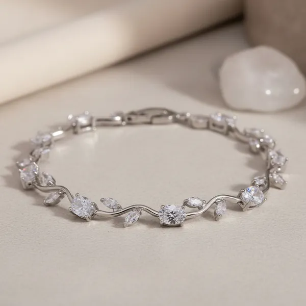 TULIP_BRACELET_Silver_Plated_Anti_Tarnish_Stainless_Steel_Crystal_Bracelet_For_Women