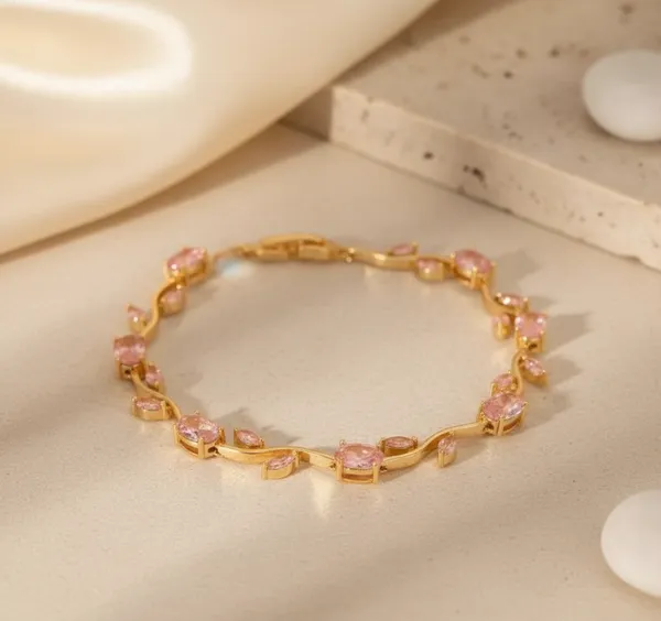Pink_TULIP_BRACELET_Plated_Anti_Tarnish_Stainless_Steel_Bracelet_For_Women