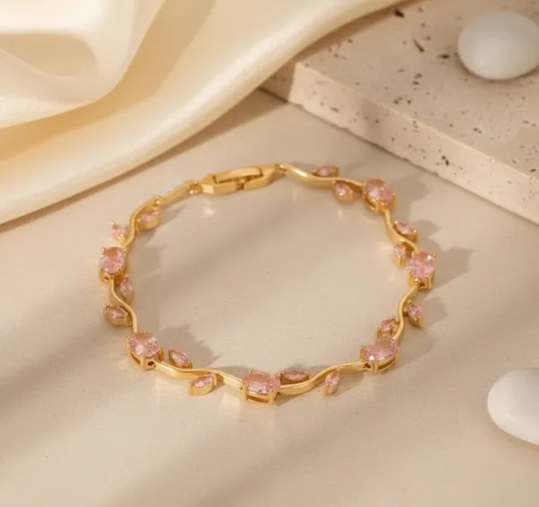 Pink_TULIP_BRACELET_Plated_Anti_Tarnish_Stainless_Steel_Bracelet_For_Women