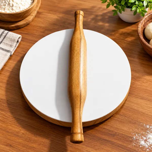 OMKARIXA_Wooden_Chakla_Belan_Set,_9.5_Inch_Rolling_Board_with_13_Inch_Rolling_Pin_for_Roti,_Chapati,_Paratha_&_Dough_Rolling