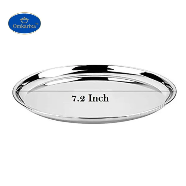 OMKARIXA_Stainless_Steel_Heavy_Gauge_Salad/Snacks/Quarter_Plates_with_Mirror_Finish_(8_inch)_Set_of_4