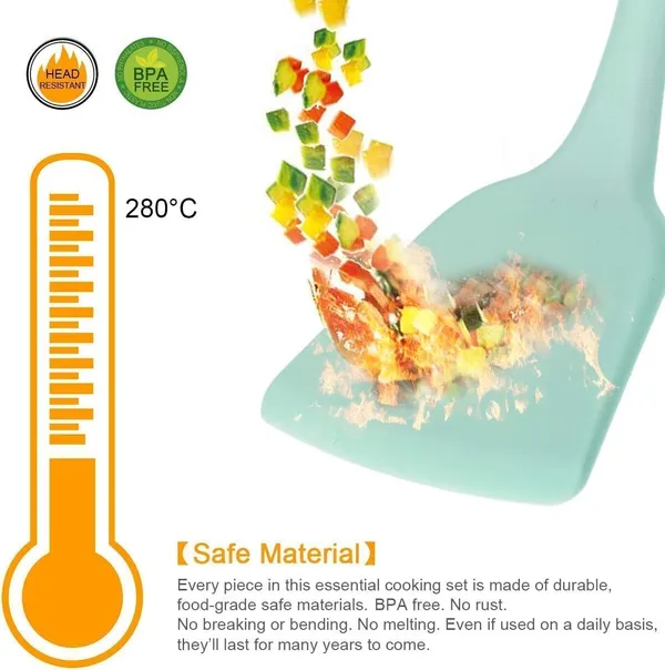 OMKARIXA_12-Piece_Silicone_Kitchen_Spatula_&_Utensil_Set_|_BPA-Free,_Heat-Resistant_Cooking_Tools_with_Natural_Wooden_Handles_|_Non-Scratch_Cookware_Safe_|_Baking_&_Cooking_Essentials_(Multicolor,_Color_May_Vary)