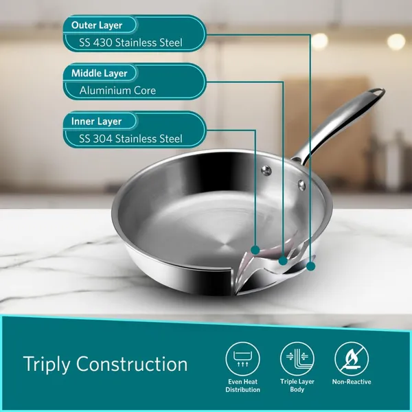 OMKARIXA_Platinum_Triply_Stainless_Steel_Frying_Pan_1_Litre,_22_cm_|_2.5_mm_Thick_Tri-Ply_Cookware