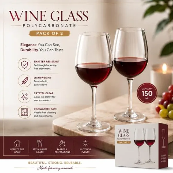 OMKARIXA_Crystal_Clear_Polycarbonate_Glasses_for_Wine,_Juice,_Mocktails_&_Beverages_|_Unbreakable_Reusable_Drinkware_|_150_ML_|_Pack_of_2