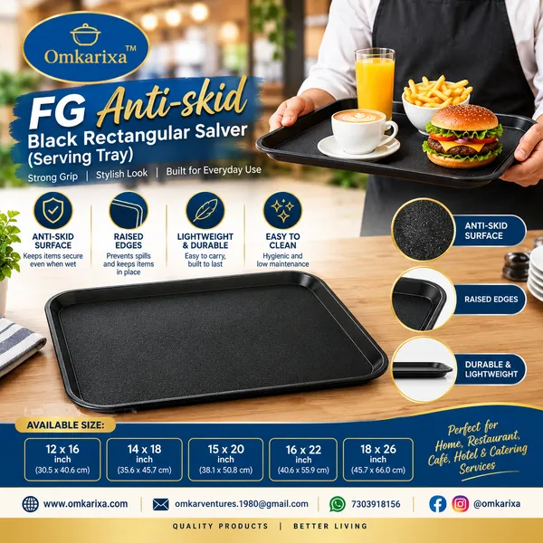 OMKARIXA_Rectangle_Anti-Skid_Serving_Tray_16_x_22_Inch_|_Lightweight_Unbreakable_Multipurpose_Tea_&_Snack_Serving_Tray