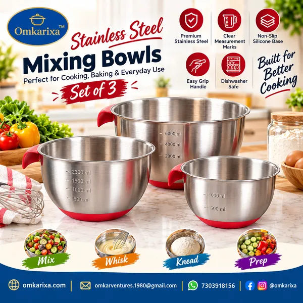 OMKARIXA_Mixing_Bowl_Set_of_3_with_Measurement_Scale_|_1,_2.5_&_4_Qt_|_Kitchen_Bowls