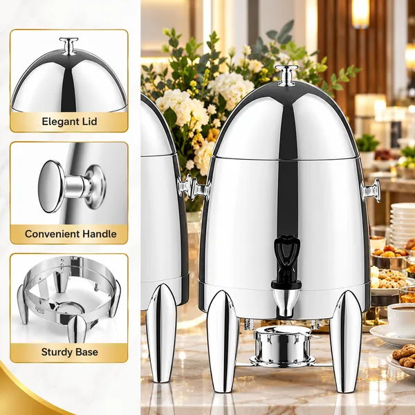 OMKARIXA_Commercial_Beverage_Dispenser,_3_Gallon_Stainless_Steel_Hot_&_Cold_Drink_Urn_with_Spigot,_Ice_Core_and_Fuel_Holder_for_Juice,_Tea,_Milk_&_Parties