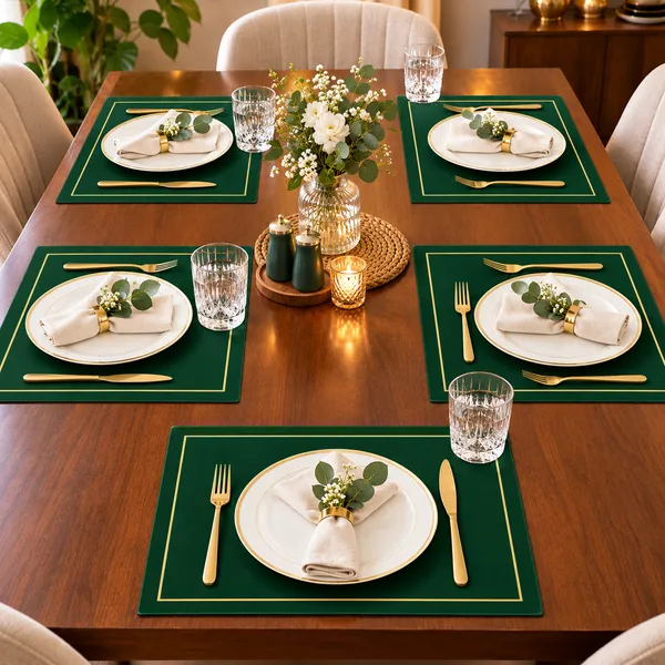 OMKARIXA_Leatherette_Placemat_Set_of_6,_45_x_30_cm,_Decorative_Dining_Table_Mats_with_Gift_Packing