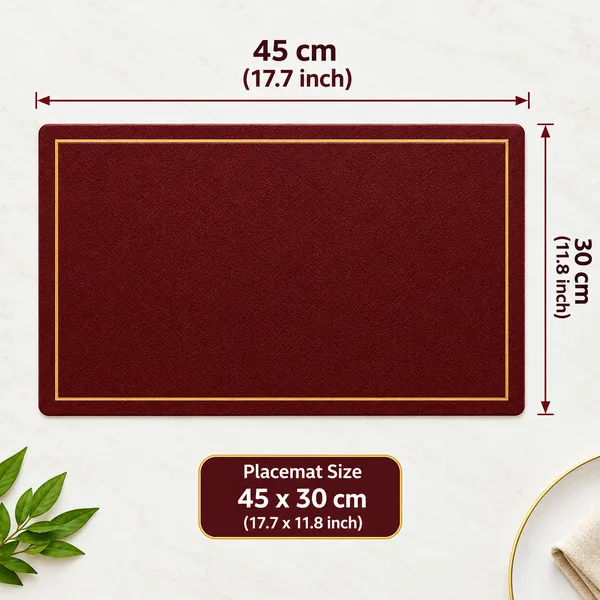 OMKARIXA_Leatherette_Placemat_Set_of_6,_45_x_30_cm,_Decorative_Dining_Table_Mats_with_Gift_Packing