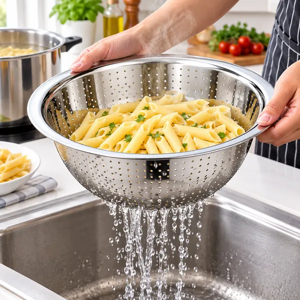 OMKARIXA_Stainless_Steel_Colander_Bowl_22_cm,_Food_Strainer_for_Washing_Rice,_Fruits_&_Vegetables,_Draining_Pasta_and_Kitchen_Use