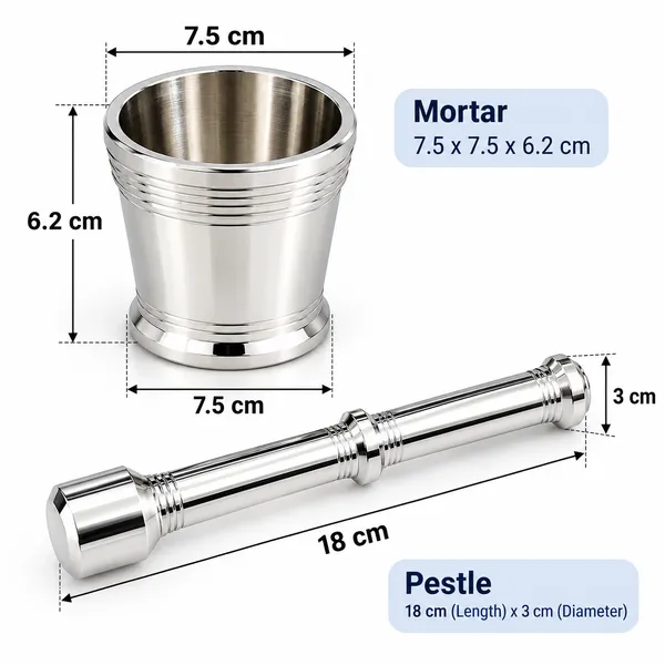 OMKARIXA_Stainless_Steel_Mortar_and_Pestle_Set,_Spice_Crusher,_Khalbatta,_Okhli_Musal_for_Crushing_Herbs,_Spices_&_Kitchen_Ingredients
