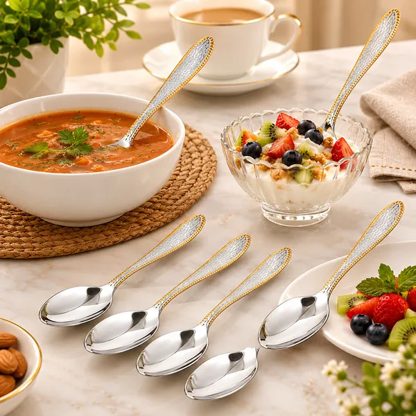 OMKARIXA_Stainless_Steel_Textured_Spoons_Set_of_6,_Gold_Bordered_Decorative_Spoons_for_Tea,_Coffee,_Desserts_&_Everyday_Use