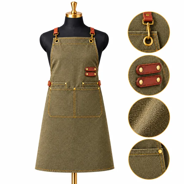 OMKARIXA_Unisex_Kitchen_Chef_Apron_for_Men_&_Women,_Cooking_Apron_for_Home,_Hotel,_Café,_Restaurant_&_Catering