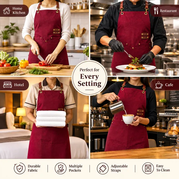 OMKARIXA_Unisex_Kitchen_Chef_Apron_for_Men_&_Women,_Cooking_Apron_for_Home,_Hotel,_Cafe,_Restaurant_&_Catering