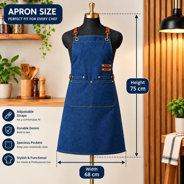 OMKARIXA_Unisex_Kitchen_Chef_Apron_for_Men_&_Women,_Cooking_Apron_for_Home,_Hotel,_Cafe,_Restaurant_&_Catering