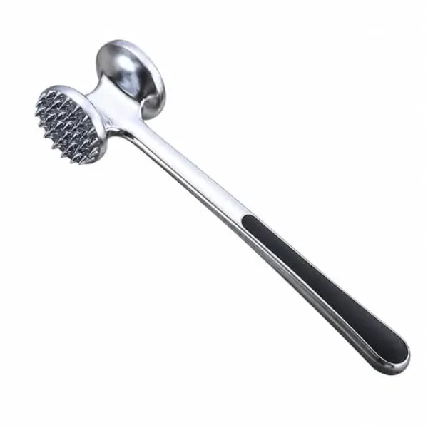 OMKARIXA_Heavy_Duty_Meat_Tenderizer_Hammer_|_Double_Sided_Meat_Mallet_&_Pounder_Tool_|_Rust_Proof_Zinc_Alloy_Kitchen_Hammer_with_Ergonomic_Rubber_Handle_for_Tenderizing_Steak,_Beef,_Chicken_&_Pork