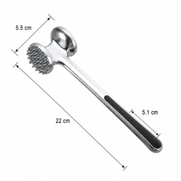 OMKARIXA_Heavy_Duty_Meat_Tenderizer_Hammer_|_Double_Sided_Meat_Mallet_&_Pounder_Tool_|_Rust_Proof_Zinc_Alloy_Kitchen_Hammer_with_Ergonomic_Rubber_Handle_for_Tenderizing_Steak,_Beef,_Chicken_&_Pork