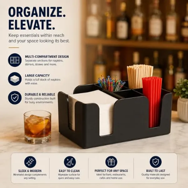 Bar_Caddy/Bar_Condiment_Caddy_Organizer_with_Napkin_Holder_&_Straw_Holder_|_6_Compartments