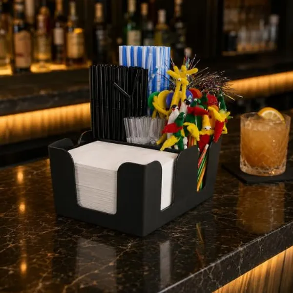 Bar_Caddy/Bar_Condiment_Caddy_Organizer_with_Napkin_Holder_&_Straw_Holder_|_6_Compartments